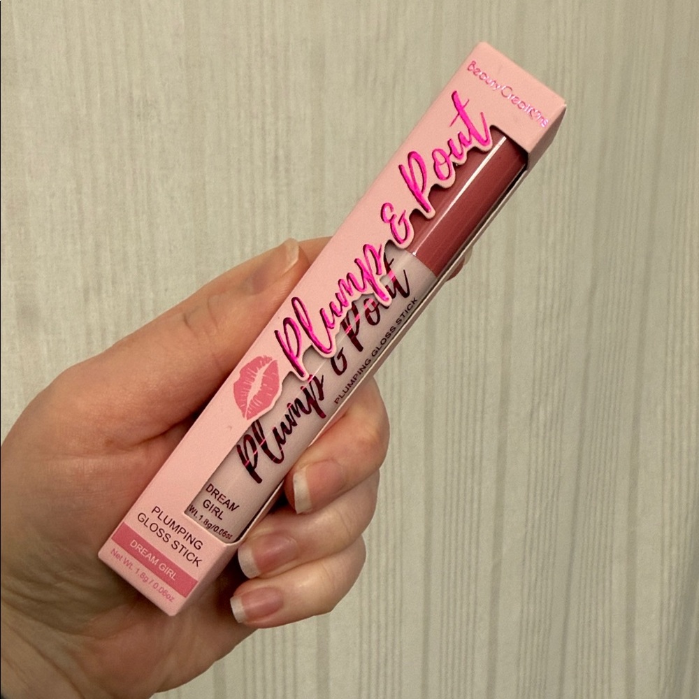 🌈5/$25 BUNDLE! Beauty Creations Plump & Pout Plumping Lip Gloss in Dream Girl - Picture 2 of 4
